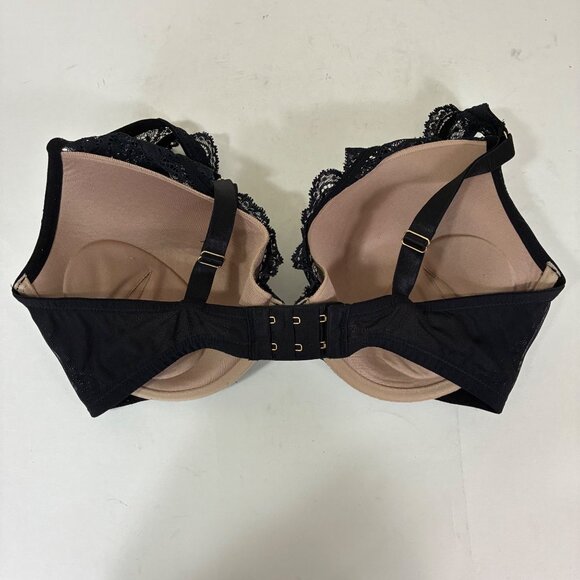 ThirdLove 24/7 Lace Contour Plunge Bra Black Sz 34F Underwire Push-Up - Picture 4 of 6